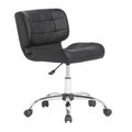 Kd Etagere Crest Tufted Swivel & Armless Height Adjustable Office Task Chair with Casters, Black & Chrome KD2660986